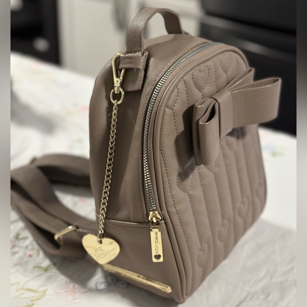 Betsey Johnson Quilted Heart Mini Backpack